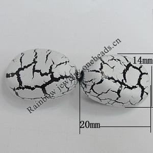 Crackle Acrlylic Beads, Nugget 20x14mm Hole:1.5mm, Sold by Bag