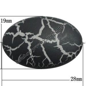 Crackle Acrlylic Beads, Flat Oval 28x19mm Hole:2.5mm, Sold by Bag
