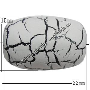 Crackle Acrlylic Beads, Column 22x15mm Hole:2.5mm, Sold by Bag