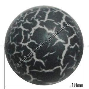 Crackle Acrlylic Beads, Round 18mm Hole:2.5mm, Sold by Bag