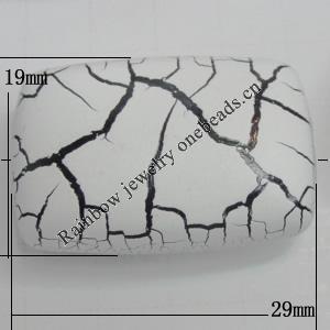 Crackle Acrlylic Beads, Rectangle 29x19mm Hole:1.5mm, Sold by Bag