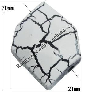 Crackle Acrlylic Beads, 30x21mm Hole:3mm, Sold by Bag