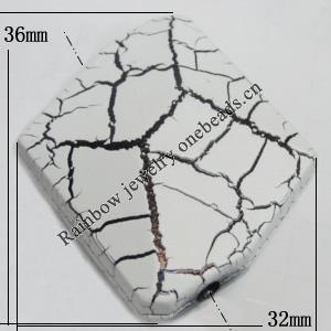 Crackle Acrlylic Beads, 36x32mm Hole:2.5mm, Sold by Bag