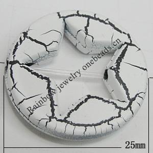Crackle Acrlylic Beads, 25mm Hole:2mm, Sold by Bag
