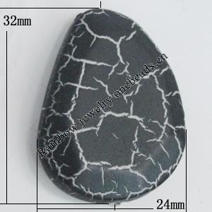 Crackle Acrlylic Beads, Flat Teardrop 32x24mm Hole:2mm, Sold by Bag