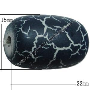 Crackle Acrlylic Beads, Column 22x15mm Hole:2.5mm, Sold by Bag