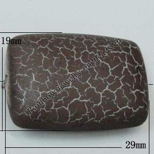 Crackle Acrlylic Beads, Rectangle 29x19mm Hole:2.5mm, Sold by Bag