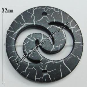 Crackle Acrlylic Beads, 32mm Hole:2mm, Sold by Bag