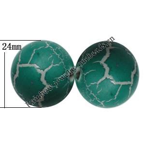Crackle Acrlylic Beads, Round 24mm Hole:4.5mm, Sold by Bag