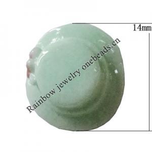 Resin Cabochons, No Hole Headwear & Costume Accessory, Hat，The other side is Flat 14mm, Sold by Bag