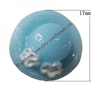 Resin Cabochons, No Hole Headwear & Costume Accessory, Hat，The other side is Flat 17mm, Sold by Bag