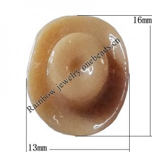 Resin Cabochons, No Hole Headwear & Costume Accessory, Hat，The other side is Flat 16x13mm, Sold by Bag