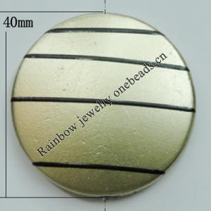 Painted Spray-paint Stripe Acrylic Beads, Flat Round 40mm Hole:2mm, Sold by Bag 