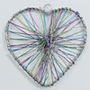 Iron Thread Component Handmade Lead-free, Heart 60x60mm Hole:4.5mm, Sold by Bag