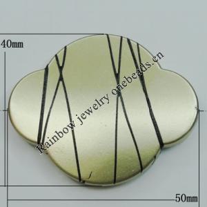 Painted Spray-paint Stripe Acrylic Beads, 50x40mm Hole:2mm, Sold by Bag 