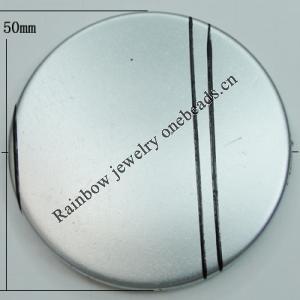 Painted Spray-paint Stripe Acrylic Beads, Flat Round 50mm Hole:2mm, Sold by Bag 