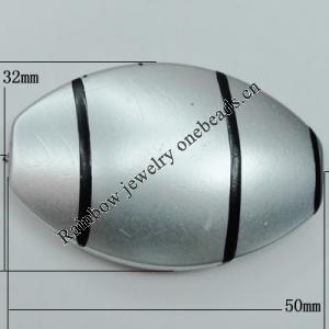 Painted Spray-paint Stripe Acrylic Beads, Flat Oval 50x32mm Hole:2mm, Sold by Bag 