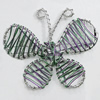 Iron Thread Component Handmade Lead-free, Butterfly 60x68mm, Sold by Bag