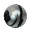 Painted Spray-paint Stripe Acrylic Beads, Round 12mm Hole:1.5mm, Sold by Bag 