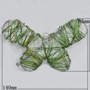 Iron Thread Component Handmade Lead-free, Butterfly 140x65mm, Sold by Bag