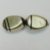 Painted Spray-paint Stripe Acrylic Beads, 20x14mm Hole:2mm, Sold by Bag 