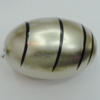 Painted Spray-paint Stripe Acrylic Beads, Oval 25x16mm Hole:2mm, Sold by Bag 