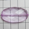 Transparent Acrylic Beads, Faceted Flat Oval 35x20mm Hole:1mm, Sold by Bag 