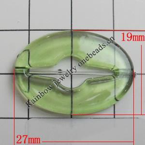 Transparent Acrylic Beads, Flat Oval 27x19mm Hole:1mm, Sold by Bag 