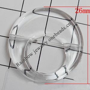 Transparent Acrylic Beads, Donut 26mm Hole:1mm, Sold by Bag 