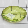 Transparent Acrylic Beads, Faceted Flat Oval 31x20mm Hole:0.2mm, Sold by Bag 