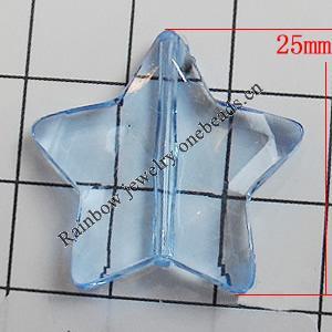 Transparent Acrylic Beads, Star 25mm Hole:1mm, Sold by Bag 