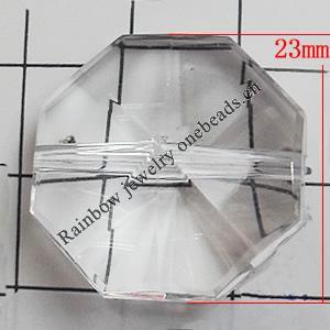 Transparent Acrylic Beads, Polygon 23mm Hole:1.5mm, Sold by Bag 