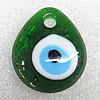 Turkish Handmade Lampwork Glass Evil Eye Pendant, Teardroop 34x29x7mm Hole:About 5mm, Sold by PC