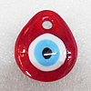 Turkish Handmade Lampwork Glass Evil Eye Pendant, Teardroop 34x29x7mm Hole:About 5mm, Sold by PC