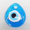 Turkish Handmade Lampwork Glass Evil Eye Pendant, Teardroop 34x29x7mm Hole:About 5mm, Sold by PC