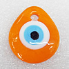 Turkish Handmade Lampwork Glass Evil Eye Pendant, Teardroop 34x29x7mm Hole:About 5mm, Sold by PC