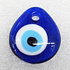 Turkish Handmade Lampwork Glass Evil Eye Pendant, Teardroop 34x29x7mm Hole:About 5mm, Sold by PC