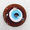 Turkish Handmade Lampwork Glass Evil Eye Pendant, Flat Round 30x7mm Hole:About 7mm, Sold by PC