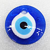 Turkish Handmade Lampwork Glass Evil Eye Pendant, Flat Round 30x6mm Hole:About 7mm, Sold by PC