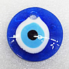 Turkish Handmade Lampwork Glass Evil Eye Pendant, Flat Round 30x6mm Hole:About 7mm, Sold by PC