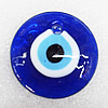 Turkish Handmade Lampwork Glass Evil Eye Pendant, Flat Round 44x10mm Hole:About 6mm, Sold by PC
