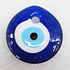 Turkish Handmade Lampwork Glass Evil Eye Pendant, Teardroop 39x36x8mm Hole:About 6mm, Sold by PC