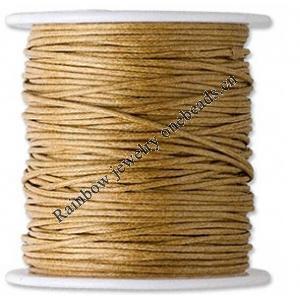 Cotton Wax Cord, 1.5mm, Length:100 Yard, Sold by PC
