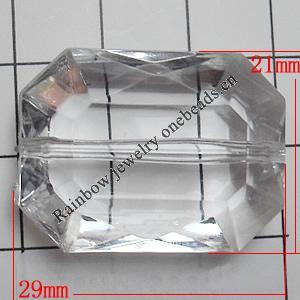 Transparent Acrylic Beads, 29x21mm Hole:1.5mm, Sold by Bag 