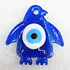 Turkish Handmade Lampwork Glass Evil Eye Pendant, Animal 50x48x7mm Hole:About 4mm, Sold by PC