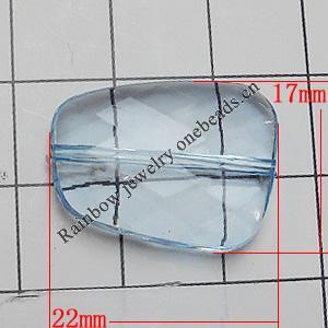 Transparent Acrylic Beads, Faceted Nugget 22x17mm Hole:1mm, Sold by Bag 
