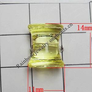 Transparent Acrylic Beads, Pillow 14x11mm Hole:1mm, Sold by Bag 