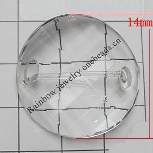 Transparent Acrylic Connectors, Faceted Twist Flat Round 14mm Hole:0.5mm, Sold by Bag 