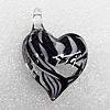 Lampwork Pendant, Heart 42x29x12mm Hole:About 6mm, Sold by PC