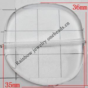 Transparent Acrylic Beads, 35x36mm Hole:1.5mm, Sold by Bag 